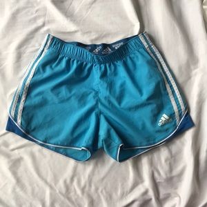 Light blue adidas athletic / running shorts